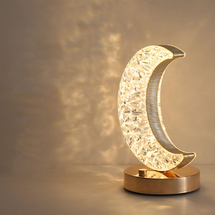 Krystall Halvmåne Lampe med Justerbar Lysstyrke USB | Skanto