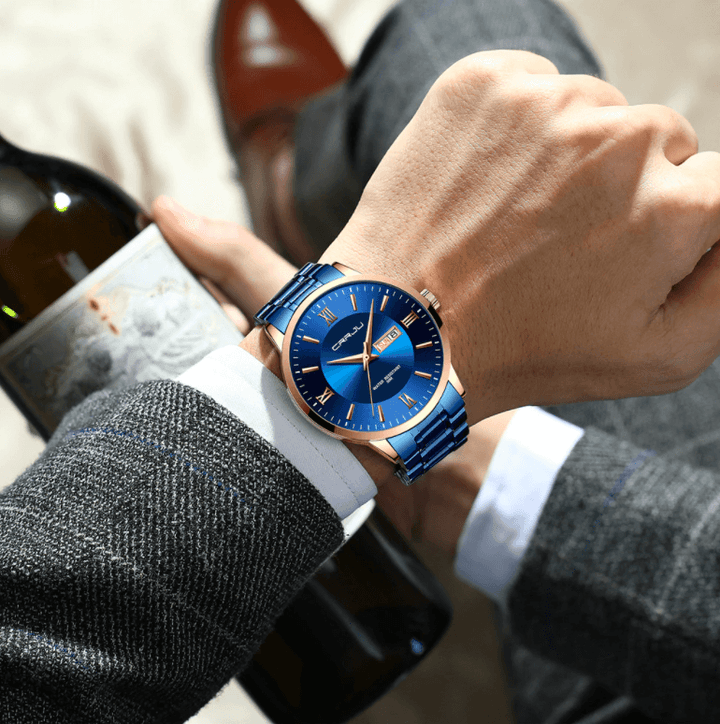 Wasserdichte Herren-Sportuhr aus Edelstahl mit Quarzwerk