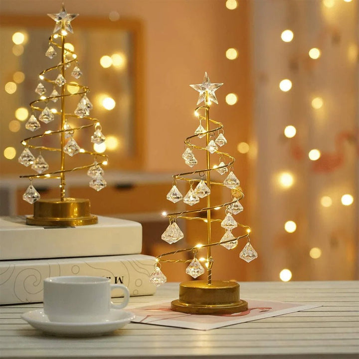 Skanto | Krystall Juletre LED Lampe – Funklende Jul, Valentines, eller Bursdagsdekor for en Drømmende Soverom Glød