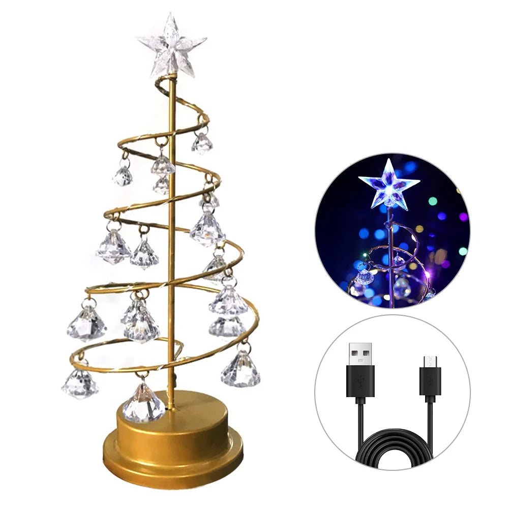 Skanto | Krystall Juletre LED Lampe – Funklende Jul, Valentines, eller Bursdagsdekor for en Drømmende Soverom Glød