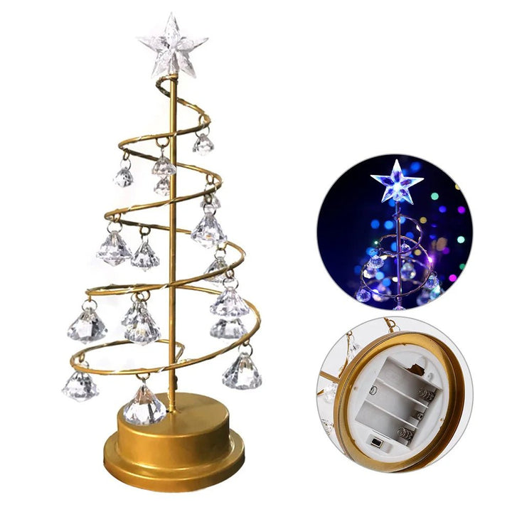 Skanto | Krystall Juletre LED Lampe – Funklende Jul, Valentines, eller Bursdagsdekor for en Drømmende Soverom Glød