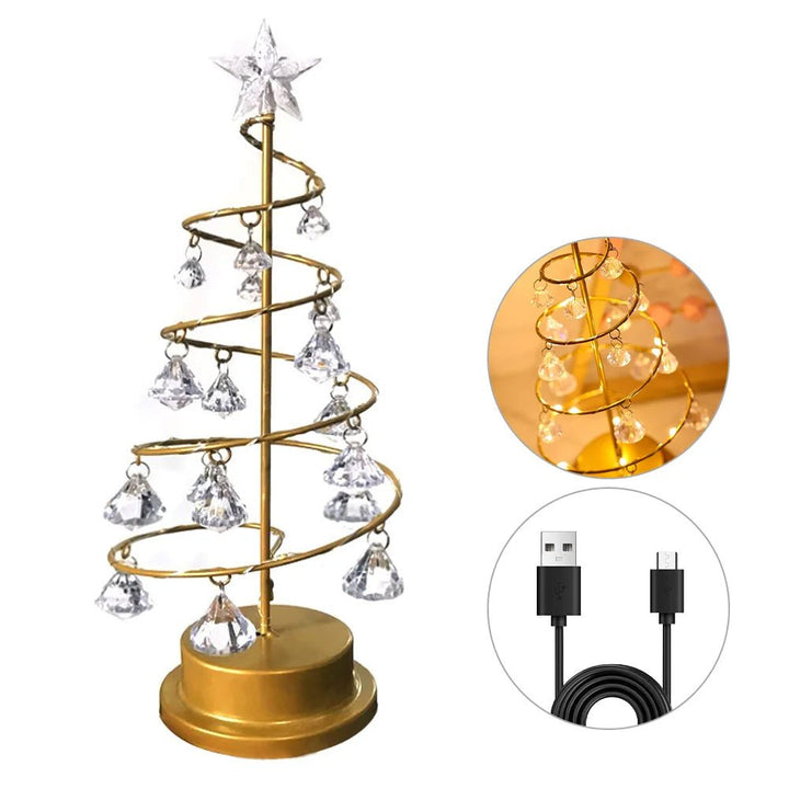 Skanto | Krystall Juletre LED Lampe – Funklende Jul, Valentines, eller Bursdagsdekor for en Drømmende Soverom Glød