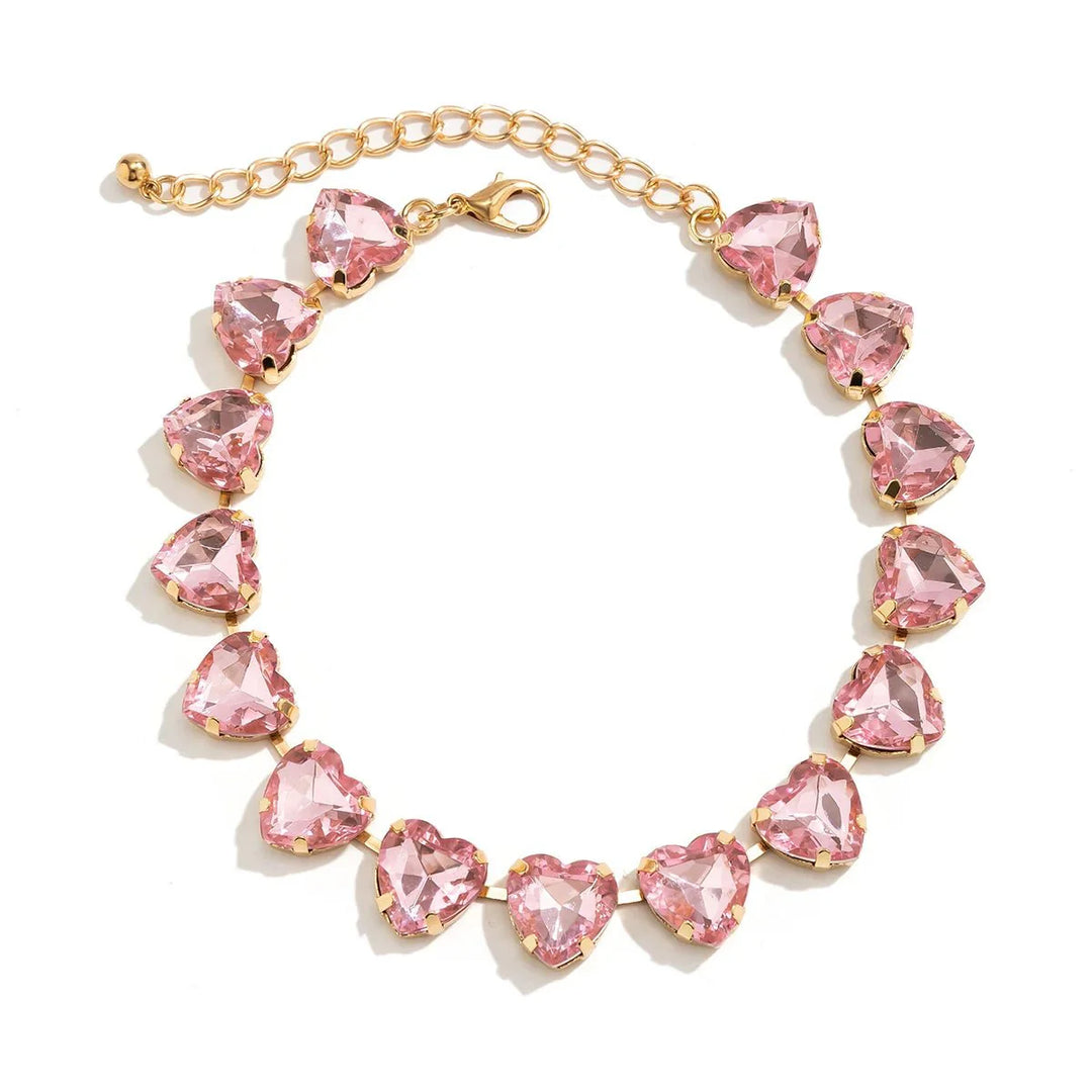 Skanto | Krystall Hjerte Choker Halskjede