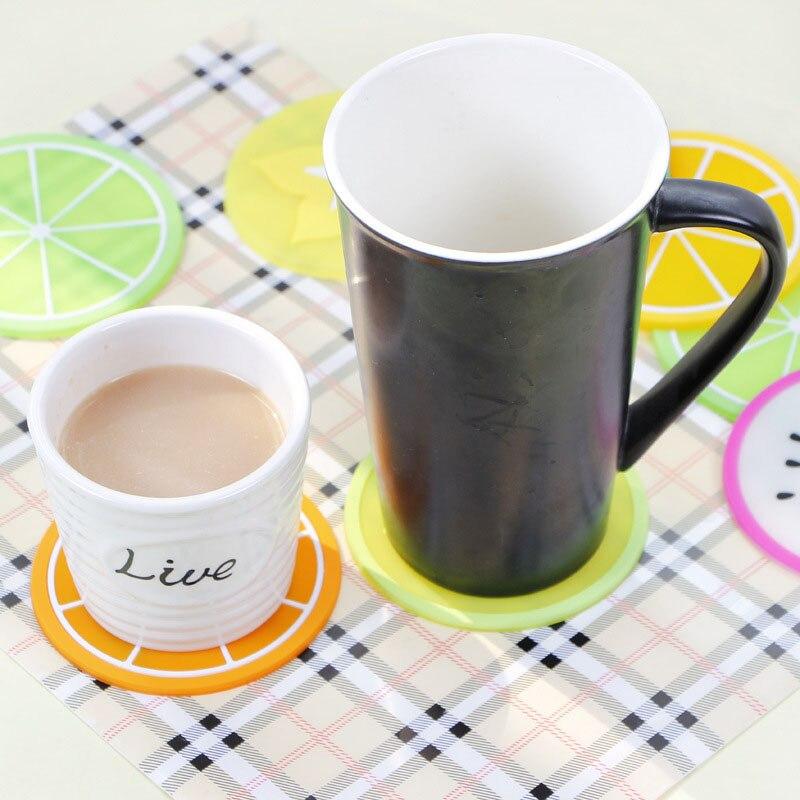 Søt Frukt Design Silikon Coaster Kopp Holder Kaffetilbehør | Skanto