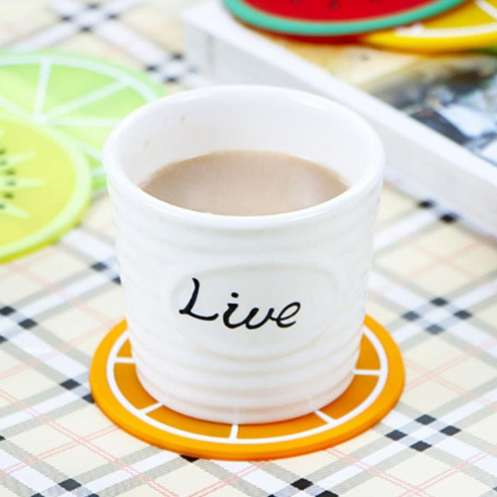 Søt Frukt Design Silikon Coaster Kopp Holder Kaffetilbehør | Skanto