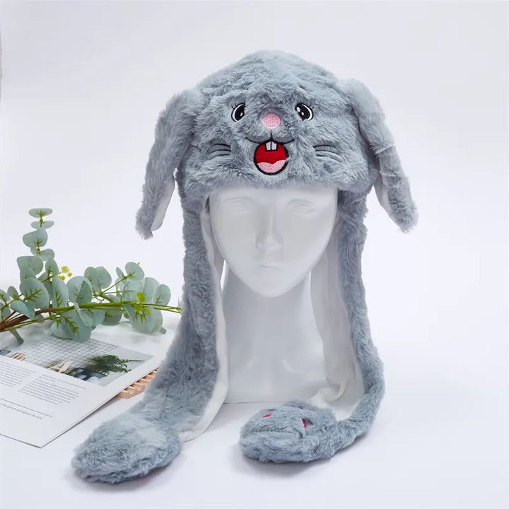 Skanto | BunnyBounce Plush Hat med bevegelige ører for barn og voksne