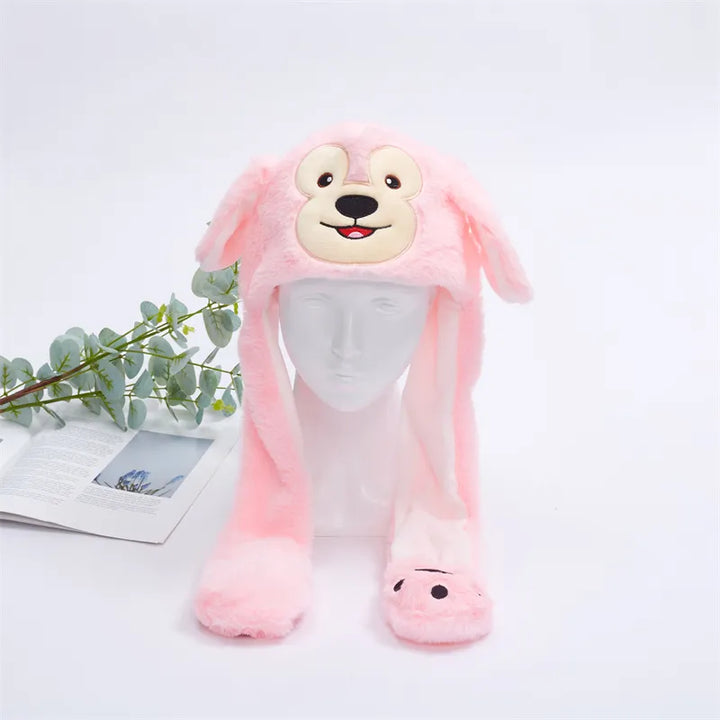 Skanto | BunnyBounce Plush Hat med bevegelige ører for barn og voksne