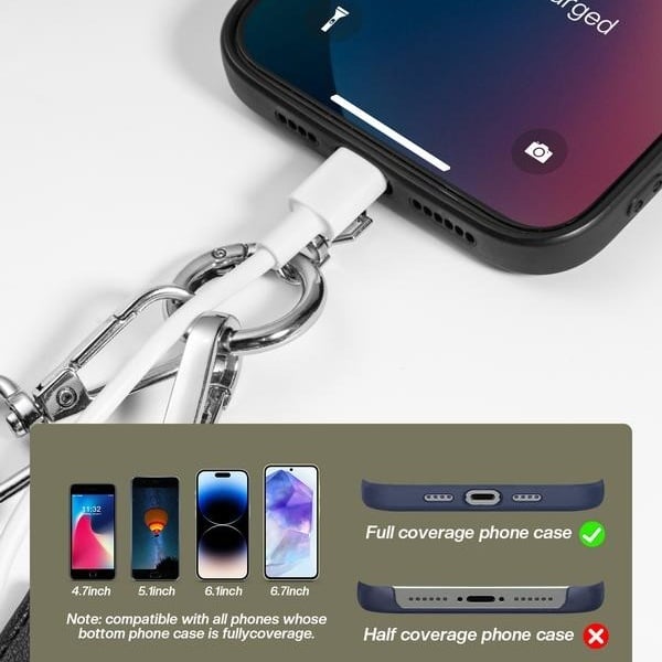 Skanto | Justerbar telefon lanyard crossbody stropp med lommebok