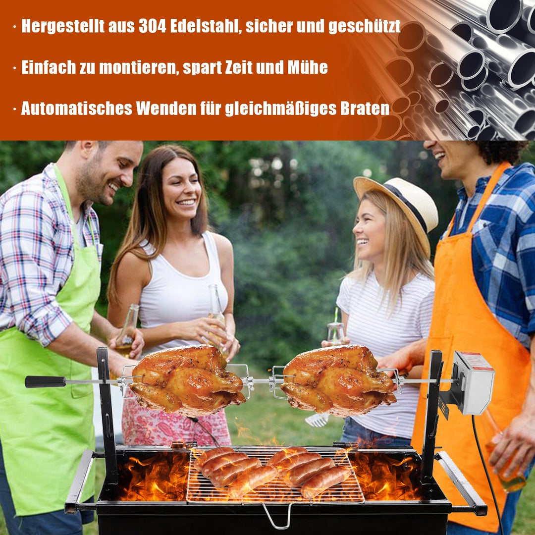 BBQ Grill Spydere Rustfritt Stål Motor 4x Kjøttnål | Skanto
