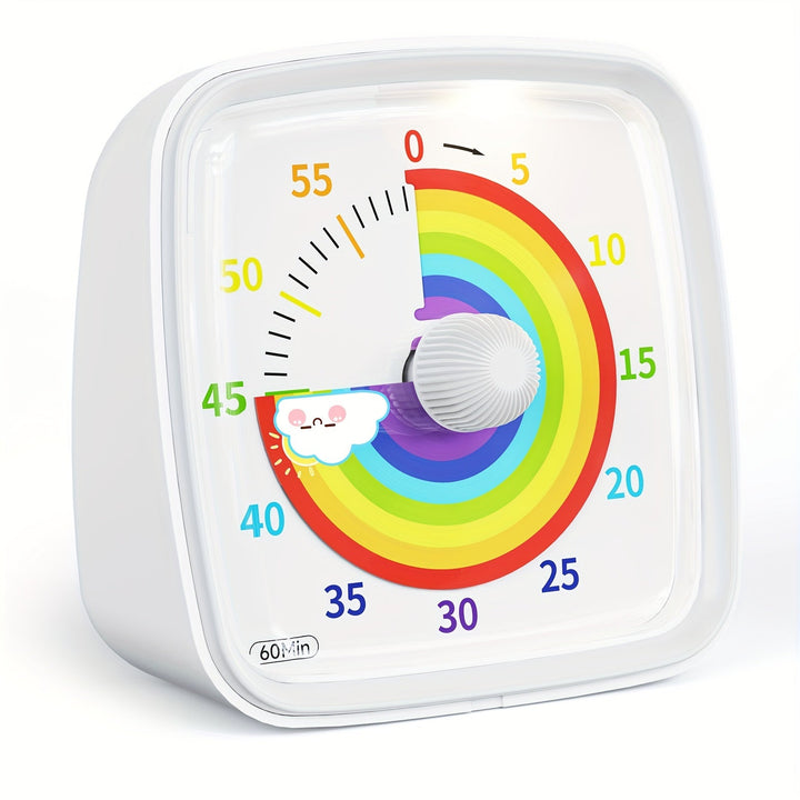 Rainbow Time Management Timer – Visuell 60-minutters nedtellingsur for studie, arbeid og hjem | Skanto
