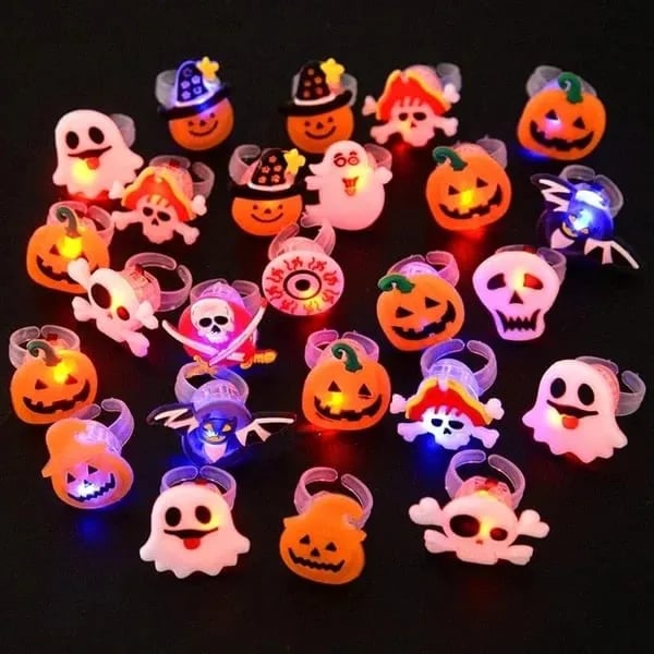 Skanto | LED Lyskilde Halloween Glødende Ring - Sett med 50stk