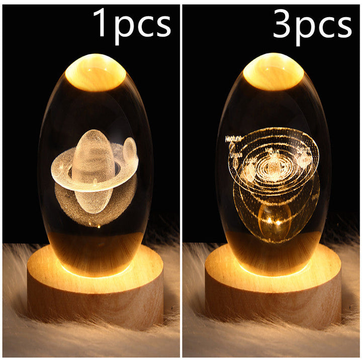 3D Galaxy Crystal Ball LED Nattlys | Skanto