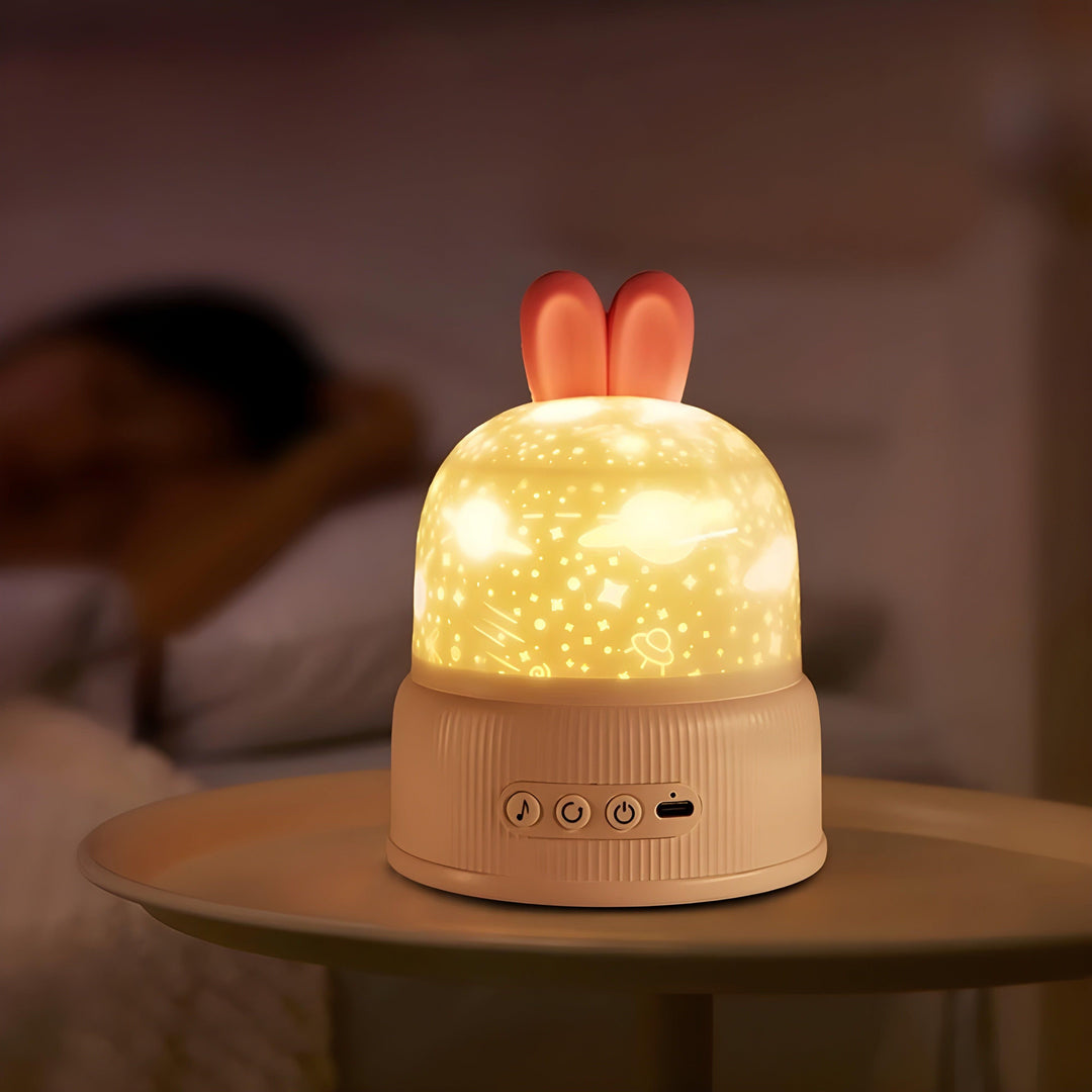 BunnyBeam Light – Søt kaninprojektor-nattlampe for barn