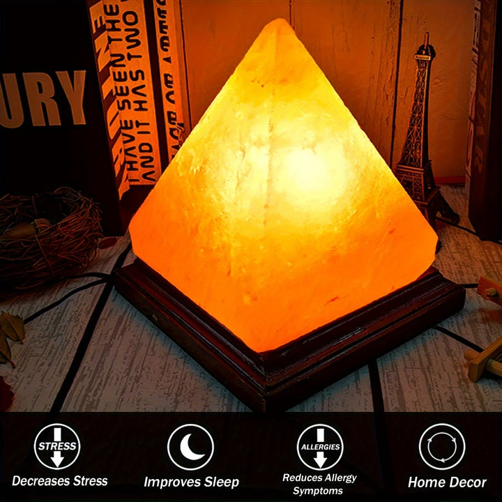 Skanto | Saltlampe - Håndlaget Himalaya saltlampe med 8-farge skiftende LED, USB-drevet