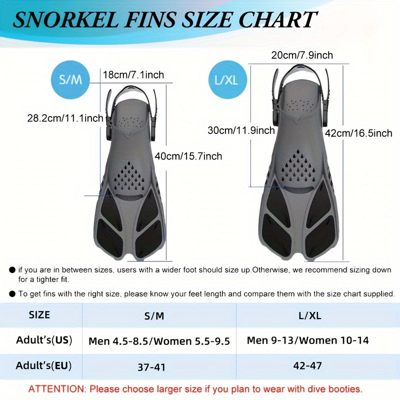Skanto | Snorkel finner SeaVana Glide | Justerbare & Korte | Åpen Hæl | For Reise & Fritid | Unisex