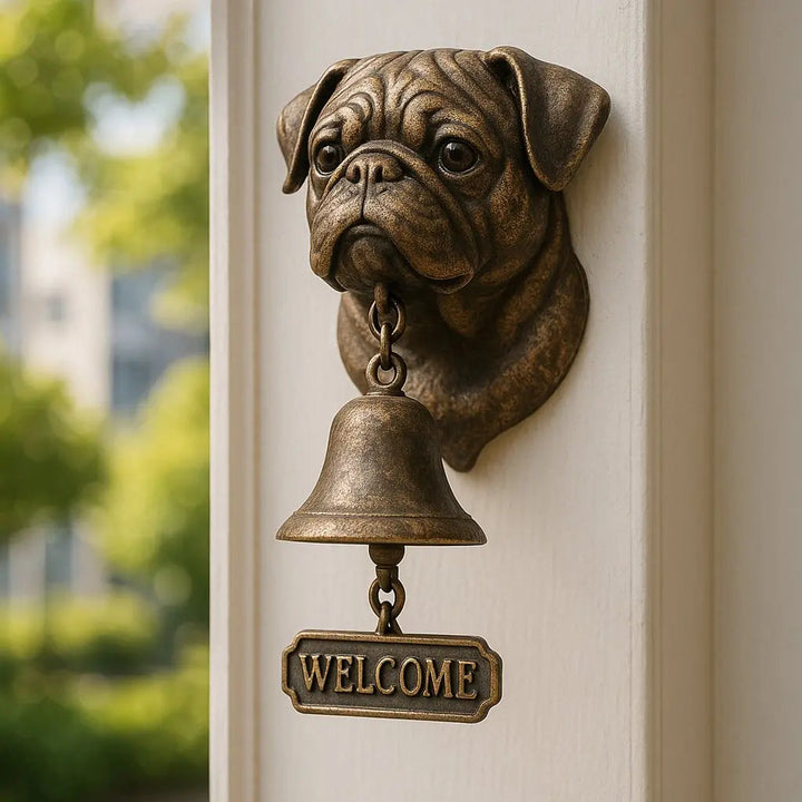 Willkommensglocke „Schäfer“ fra bronse – Elegante Wandglocke med Schäferhundmotiv
