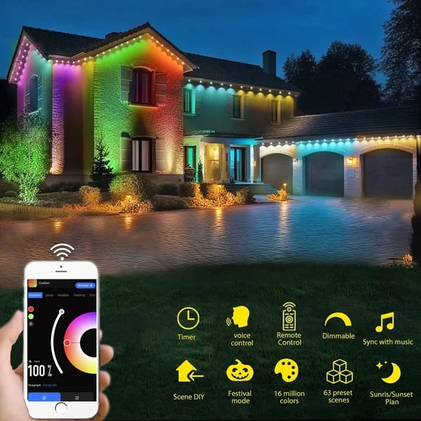 Skanto | Smart Regnbue LED Permanent Utebelysning