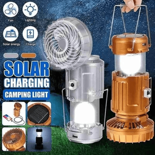 Portable Stretchable Solar Lithium Battery Electric Fan + Emergency Light | Skanto