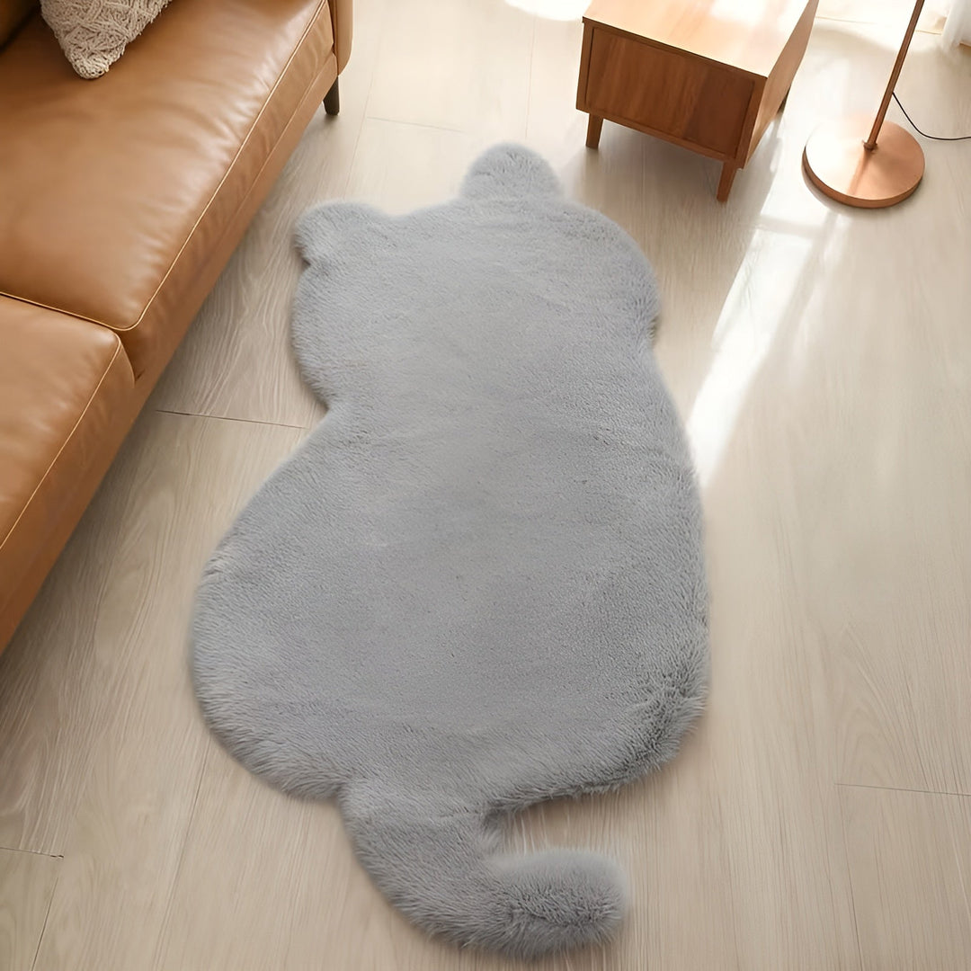 Mindre teppe i katteform – Mykt og koselig | Perfekt for sofa, hylle eller kommode | Skanto