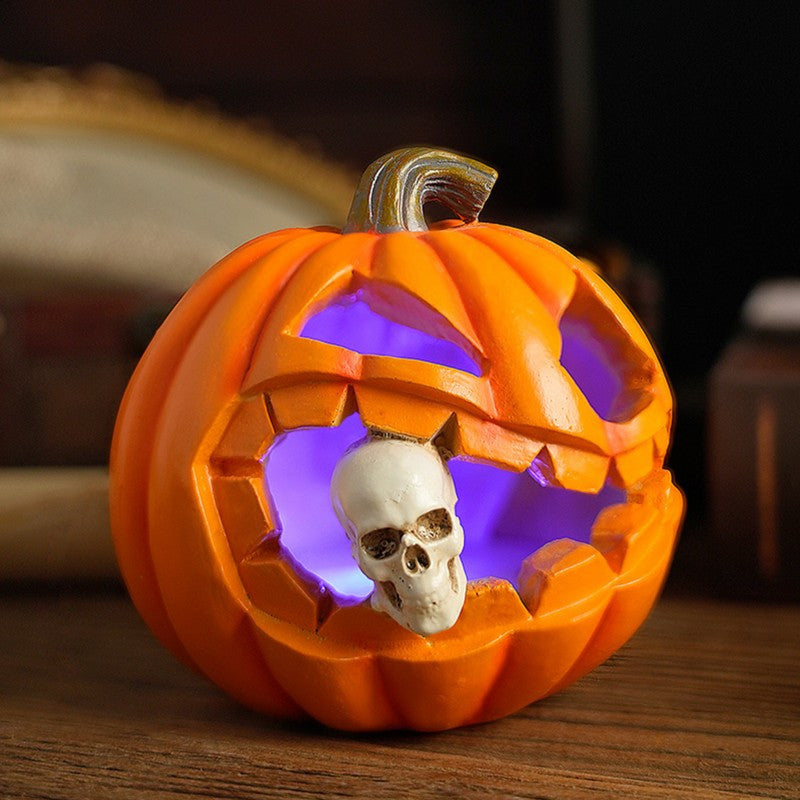Skanto | Spooky Realistic Jack O'Lantern Halloween Dekorasjon | Hodeskalle Rekvisitt
