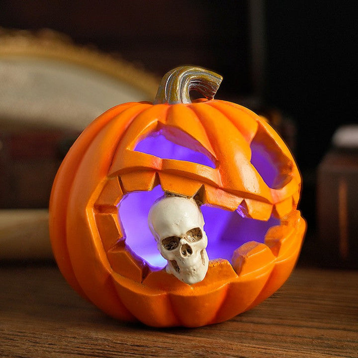 Skanto | Spooky Realistic Jack O'Lantern Halloween Dekorasjon | Hodeskalle Rekvisitt
