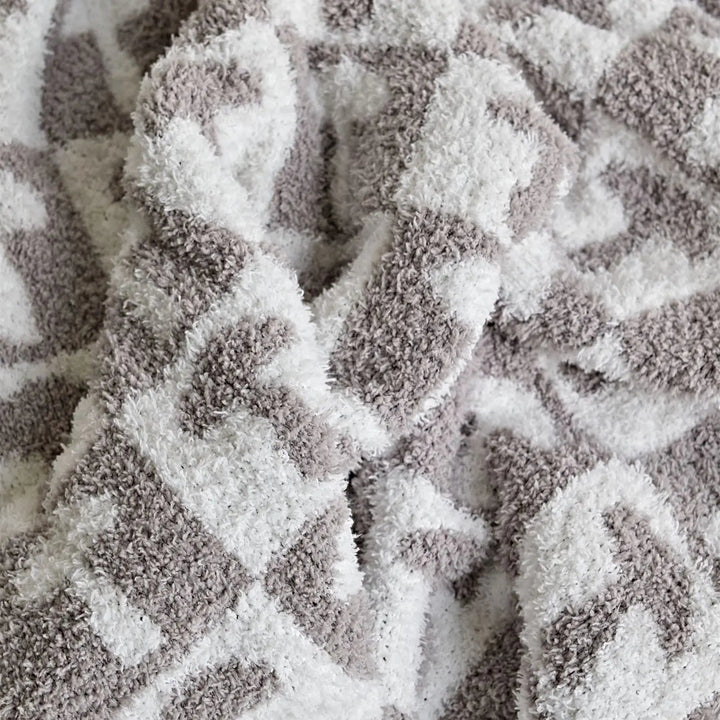 Skanto | Cozy To Farge Sjakkbrett Rutete Strikket Kaste Teppe