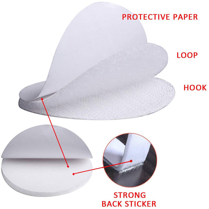 Dobbelt-sidig Hook Loop Dots Ikke-glidende Festing Klistremerke (5 Pairs / Set) | Skanto