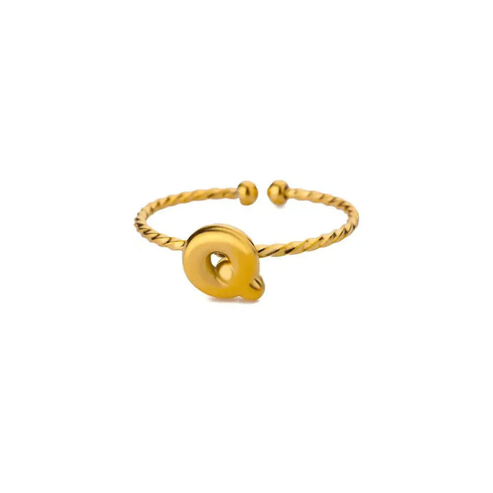 Skanto | Delikat Justerbar Boble Bokstav Initial Ring