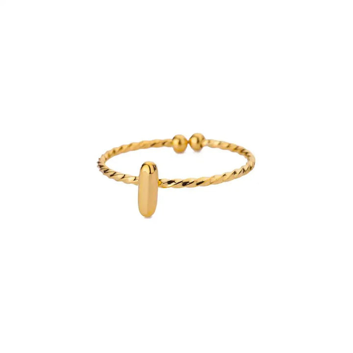 Skanto | Delikat Justerbar Boble Bokstav Initial Ring