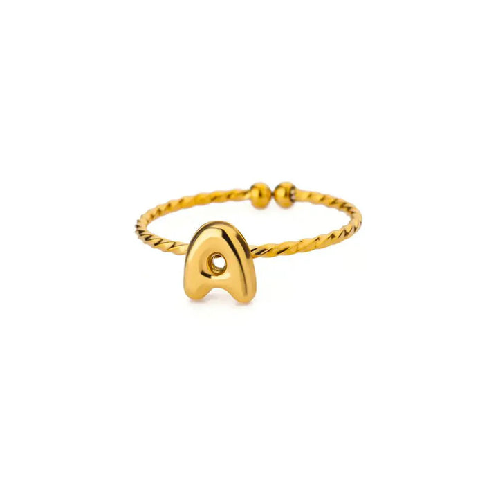 Skanto | Delikat Justerbar Boble Bokstav Initial Ring