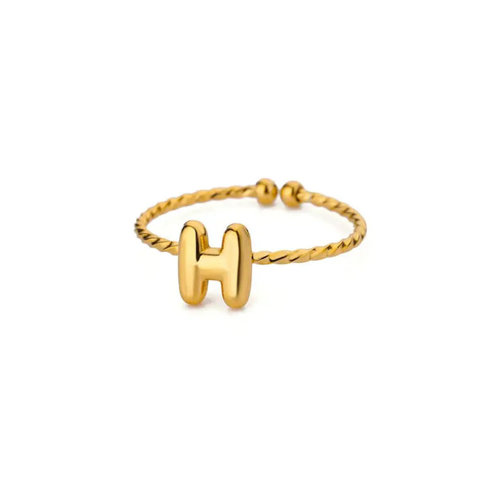 Skanto | Delikat Justerbar Boble Bokstav Initial Ring