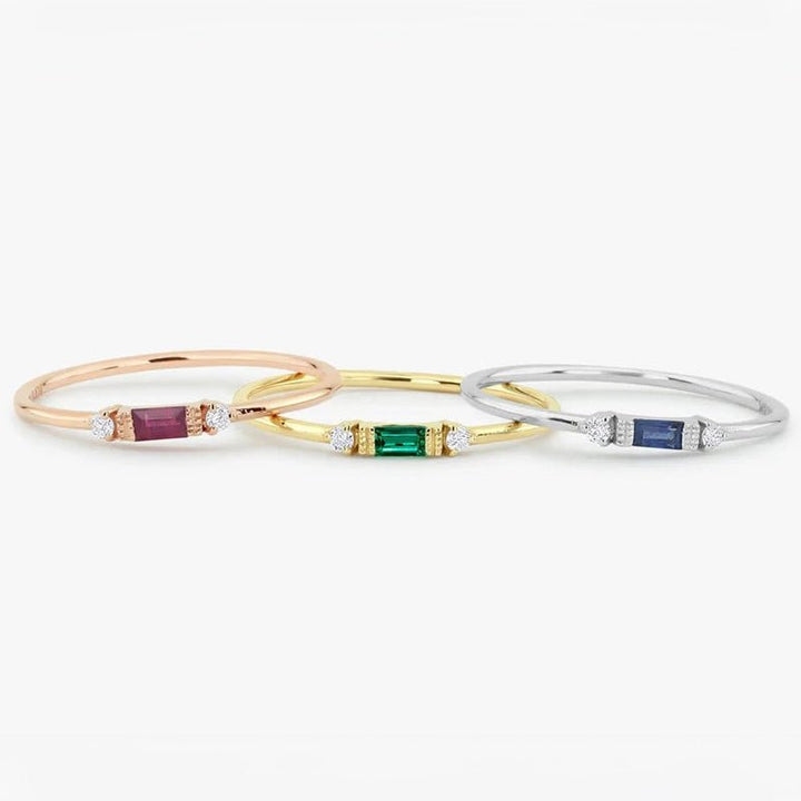 Skanto | Delikat & Baguette Diamantring