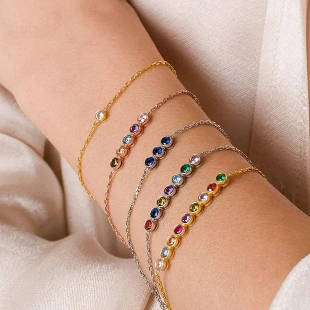 Skanto | Delikat Fødselsstenskjede armbånd