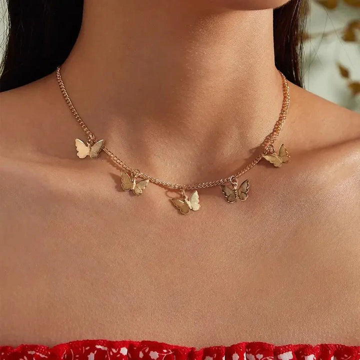 Skanto | Delikat Sommerfugl Choker Halskjede