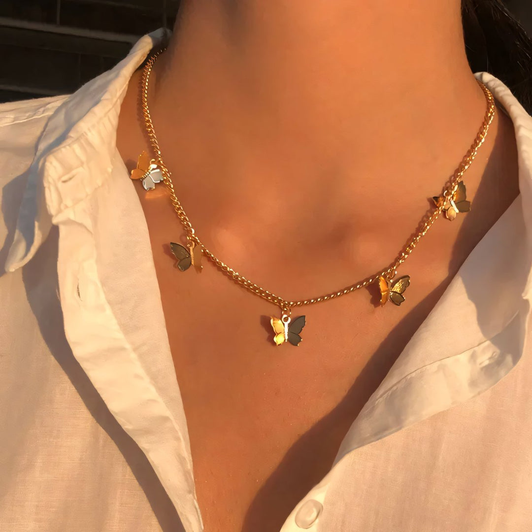 Skanto | Delikat Sommerfugl Choker Halskjede