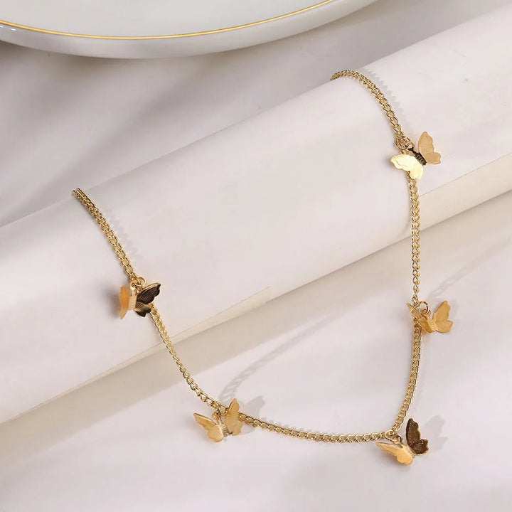 Skanto | Delikat Sommerfugl Choker Halskjede