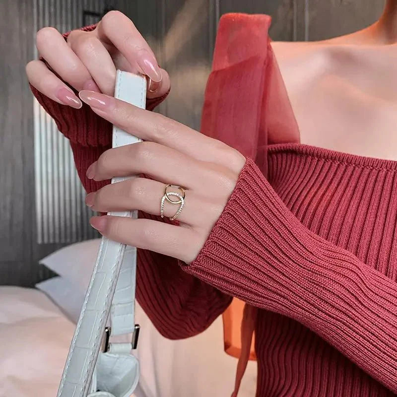 Skanto | Delikat Diamond Dobbelt Wrap Justerbar Ring