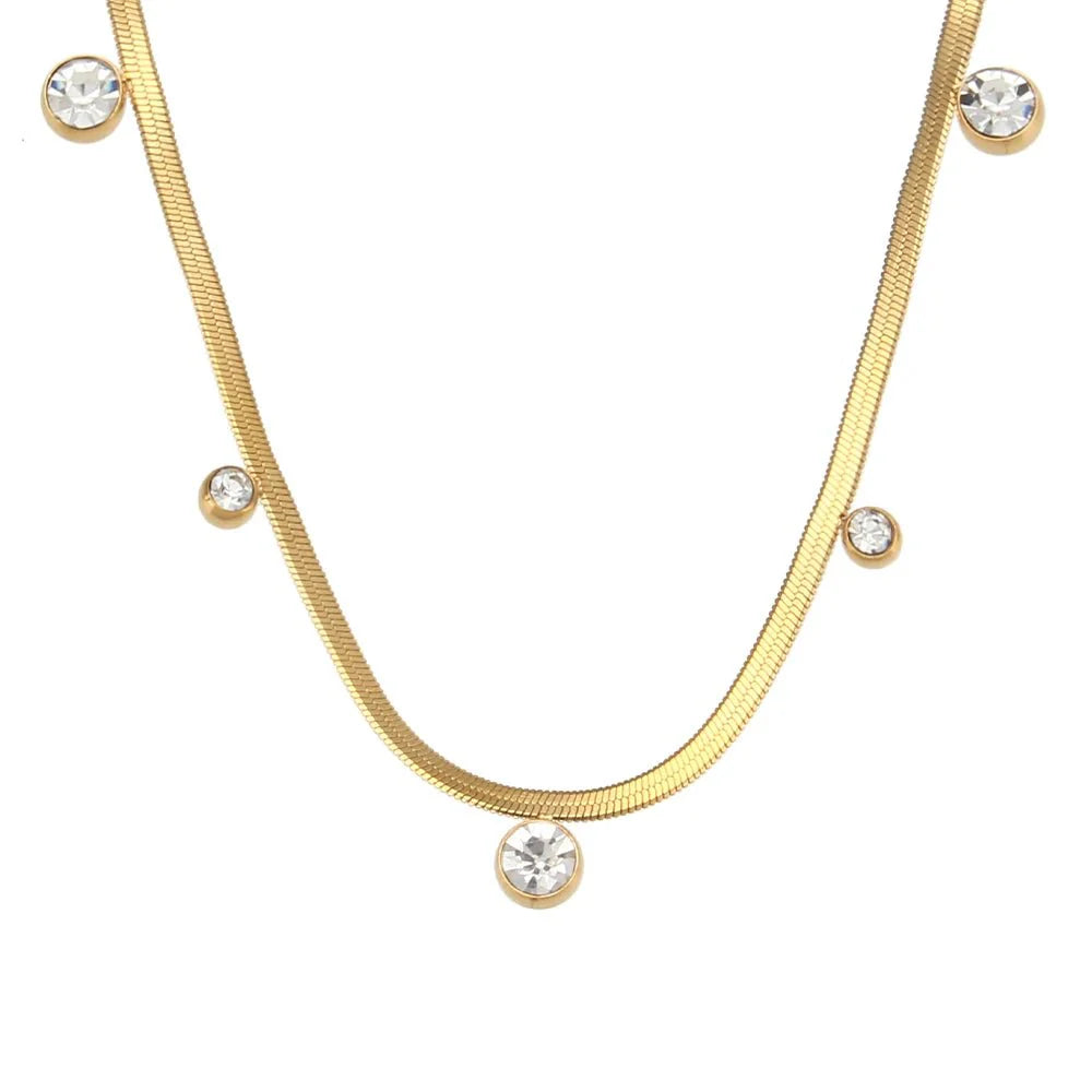Skanto | Delikat Diamant Herringbone Choker Halskjede