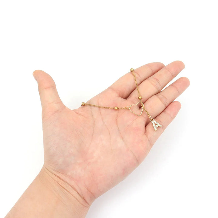 Skanto | Delikat Diamant Bokstav Initial Lariat Halskjede