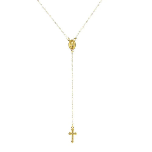 Skanto | Delikat Lariat Kors Rosary Halskjede