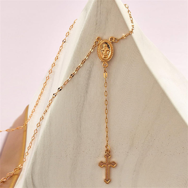 Skanto | Delikat Lariat Kors Rosary Halskjede