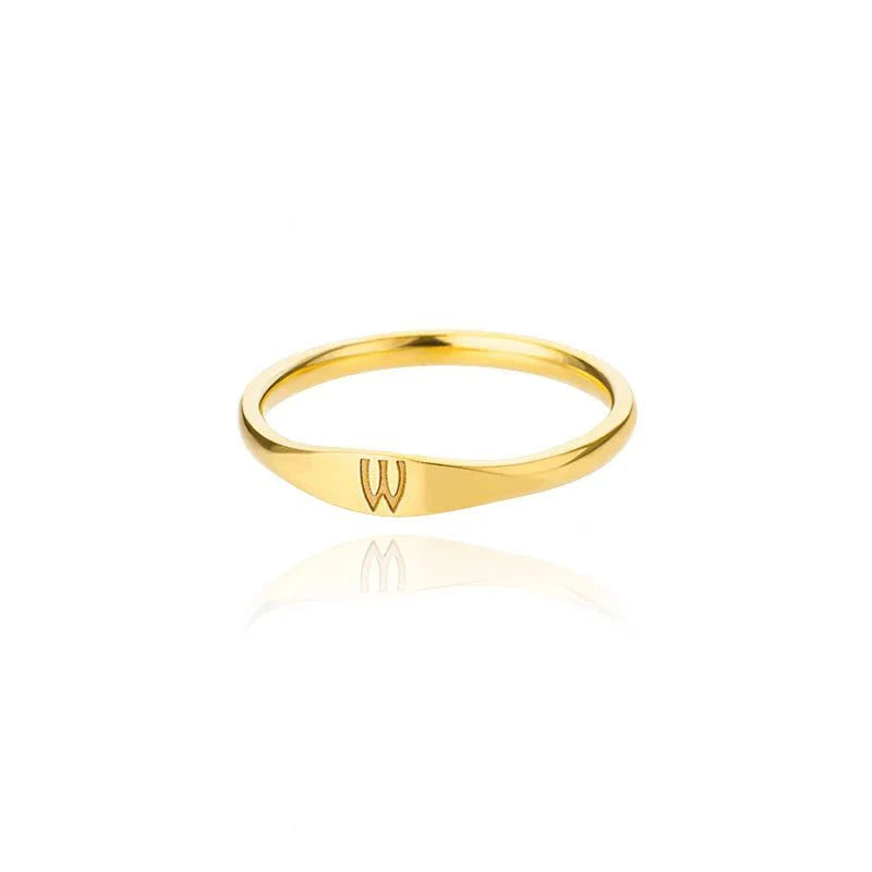 Skanto | Delikat Tynn Bokstav Initial Ring