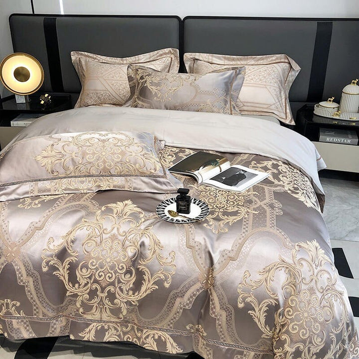 Damask luksus dyne trekk sett – 1000 TC egyptisk bomull for ultimat komfort | Skanto