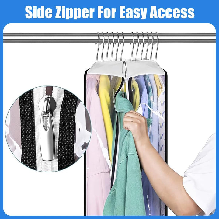 Skanto | Klare Gusseted Plaggdeksler – 3-Pack Oppbevaringsposer med Sidelomme (Kjøp 1, Få 1 GRATIS)
