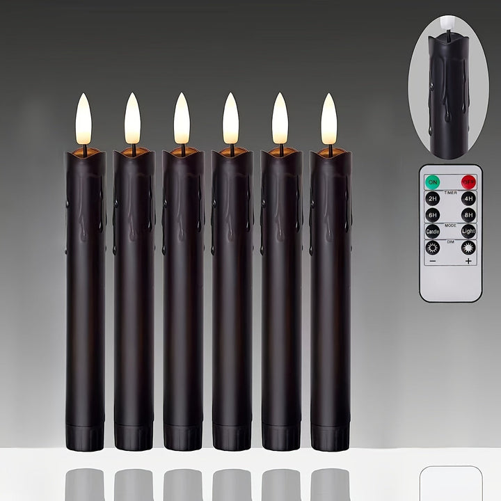 FlickerGlow - Realistiske flammefrie LED-lysestaker med fjernkontroll Skanto