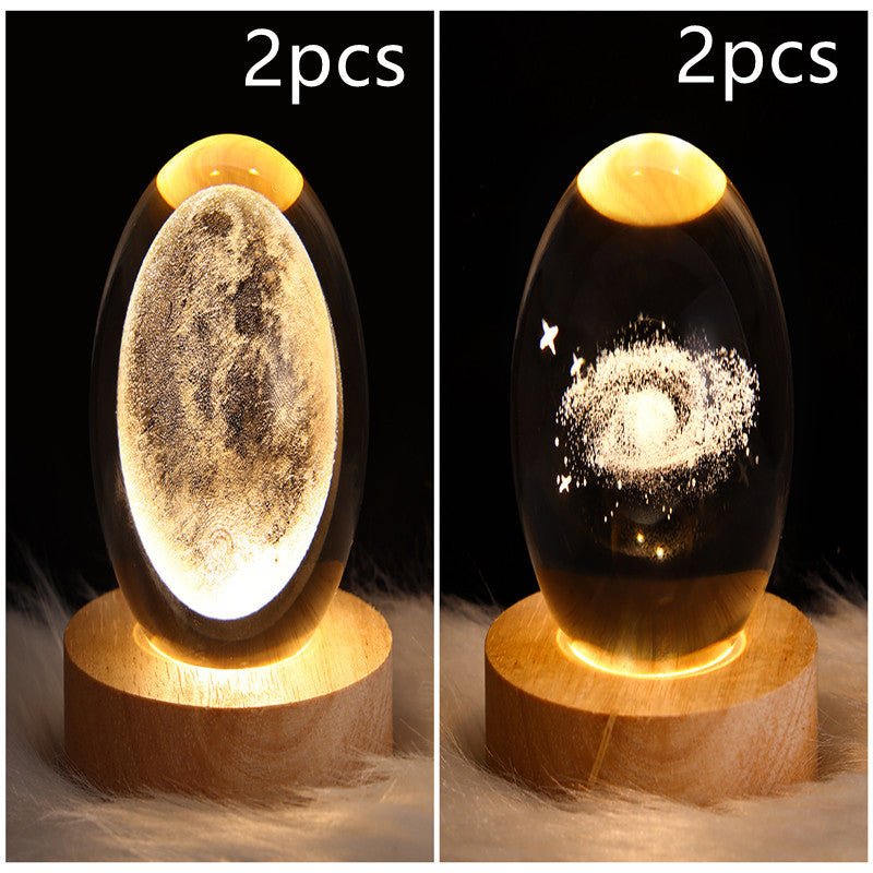 3D Galaxy Crystal Ball LED Nattlys | Skanto