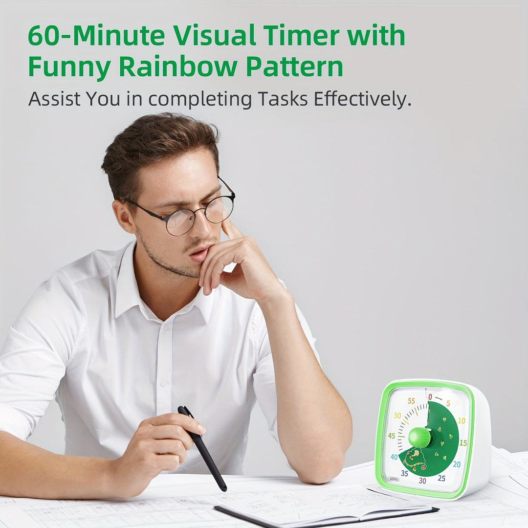 Skanto | Regnbue Tidshåndtering Timer – Visuell 60-Minutters Nedtellingstimer for Studier, Arbeid og Hjem