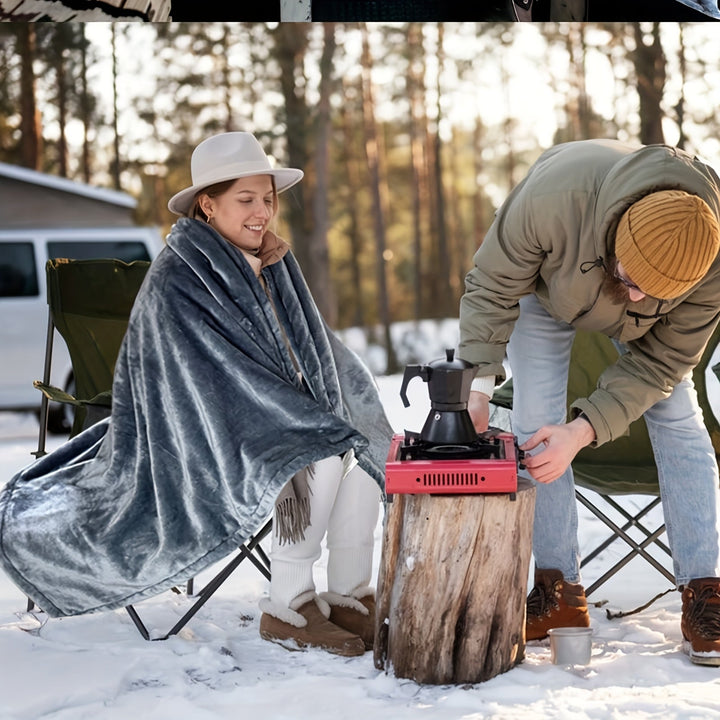 12V oppvarmet bilslangeboks – Myk flanell slangeboks med overopphetingsbeskyttelse for bil og camping
