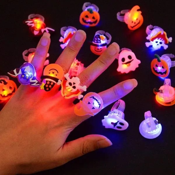Skanto | LED Lyskilde Halloween Glødende Ring - Sett med 50stk