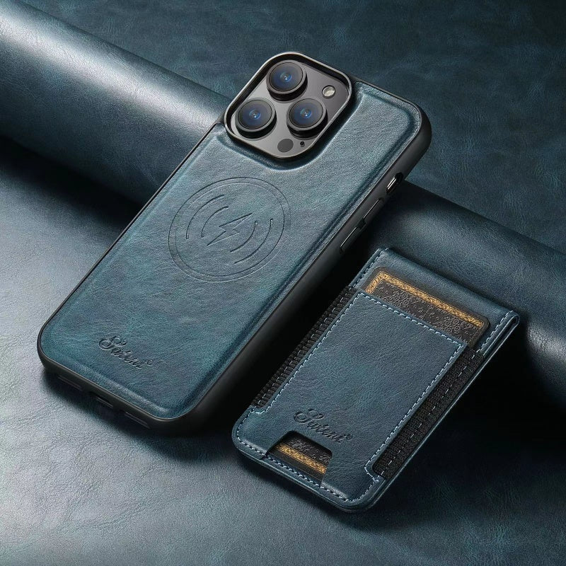 LuxCase lærveske med kortlomme og stativ – Passer for iPhone | Skanto